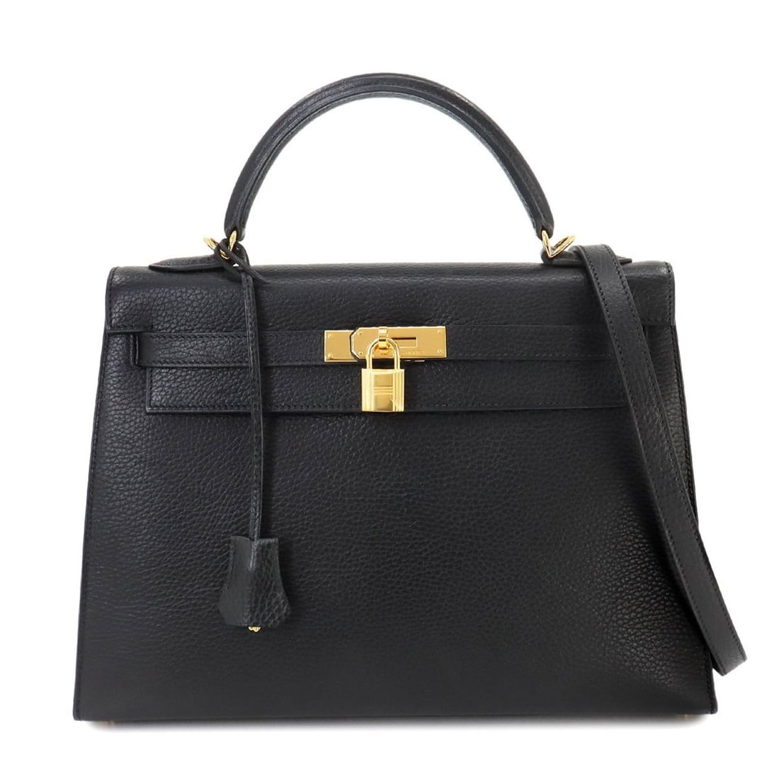 Hermes Kelly 32 2way Hand Shoulder Bag Ardennes Black G Stamp Outside Stitching Gold Hardware: --- Catalog ---Category: SizeWeight: 1.08kg / 2.36lb.Size (HxWxD): 22.5cm x 32.5cm x 12cm / 8.85'' x 12.79'' x 4.72''Strap Length: 89cm / 35.03''Handle Length: 27cm / 10.62''Category: DesignType: Shou