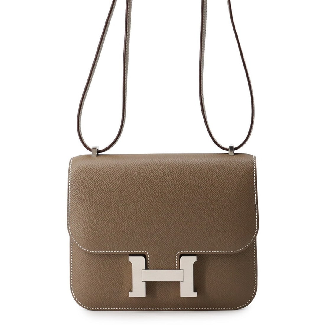 Hermes Shoulder Bag Mini Constance 3 Miroir Etoupe Epsom B Stamp Handbag Women's HERMES: --- Catalog ---Category: SizeWeight: 420g / 14.81oz.Size (HxWxD): 15cm x 18.5cm x 5cm / 5.9'' x 7.28'' x 1.96''Category: DesignType: Shoulder bagColor: Etoupe grayGender: WomenMaterial: Epsom leather 