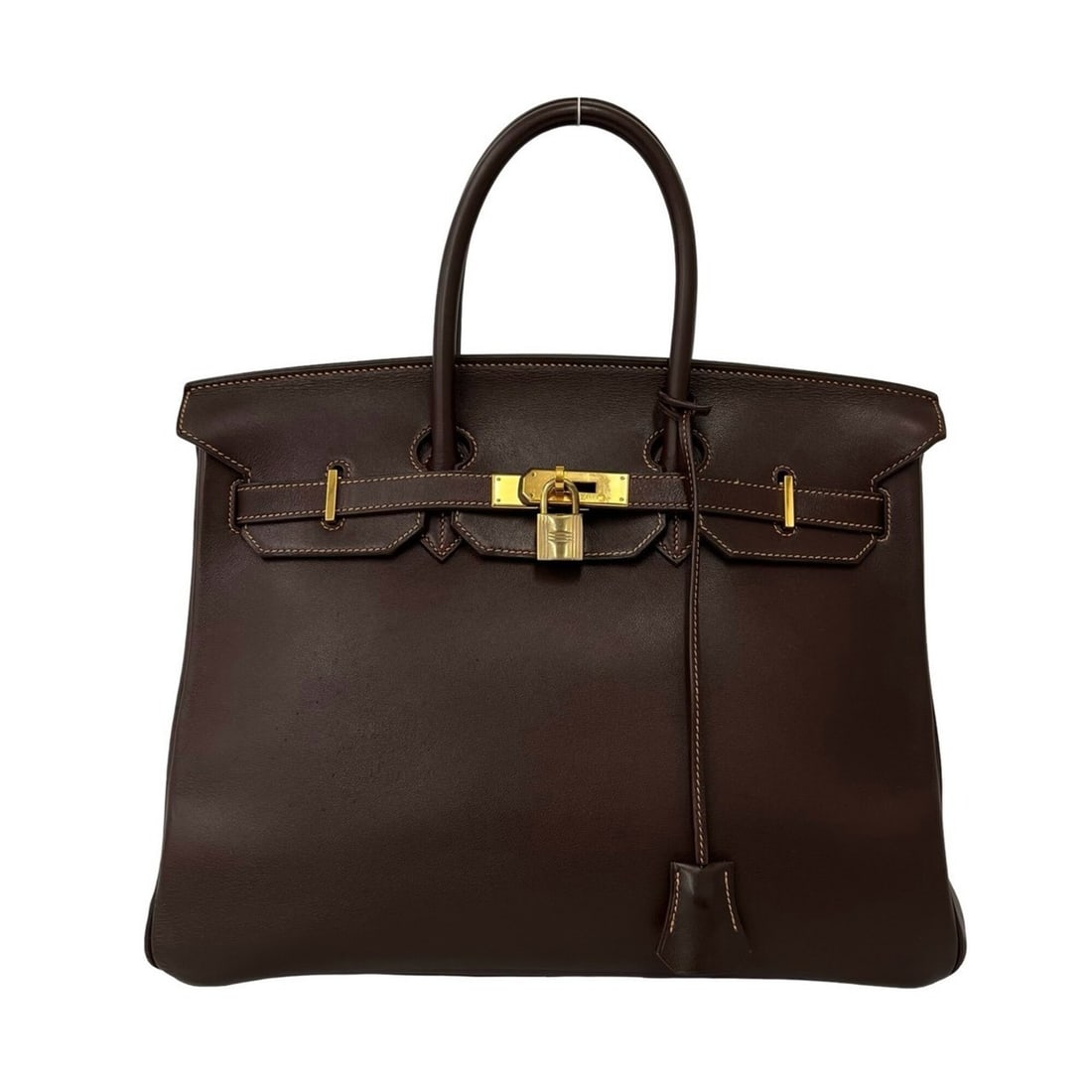 HERMES Birkin 35 Veau Gulliver Leather Handbag Tote Bag Havana Brown 621-6: --- Catalog ---Category: SizeSize (HxWxD): 25cm x 34cm x 17.5cm / 9.84'' x 13.38'' x 6.88''Category: DesignType: Handbag, Tote bagColor: BrownGender: WomenMaterial: Gulliver leather Category: GeneralB