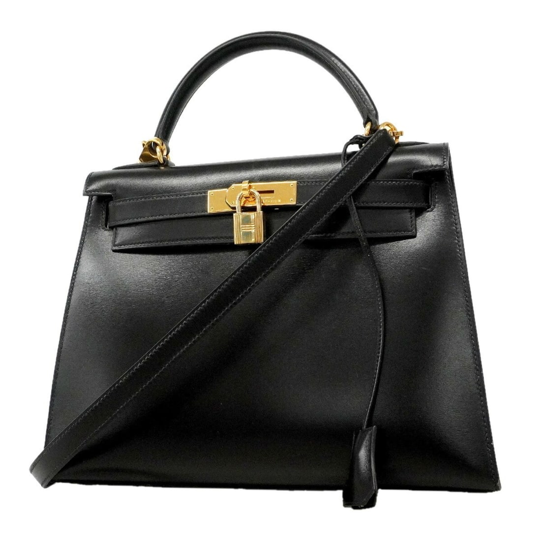 Hermes Kelly 28 Handbag, Box Calf Leather, Black, with X Stamp, 2-way Bag for Women: --- Catalog ---Category: SizeSize (HxWxD): 22cm x 28.5cm x 11cm / 8.66'' x 11.22'' x 4.33''Category: DesignType: HandbagColor: BlackGender: WomenMaterial: Box calf leather Hardware Color: GoldCategory