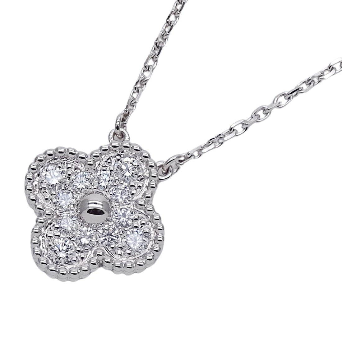 Van Cleef & Arpels Vintage Alhambra Necklace for Women, 750WG White Gold with Diamonds, Polished (1 of 17)
