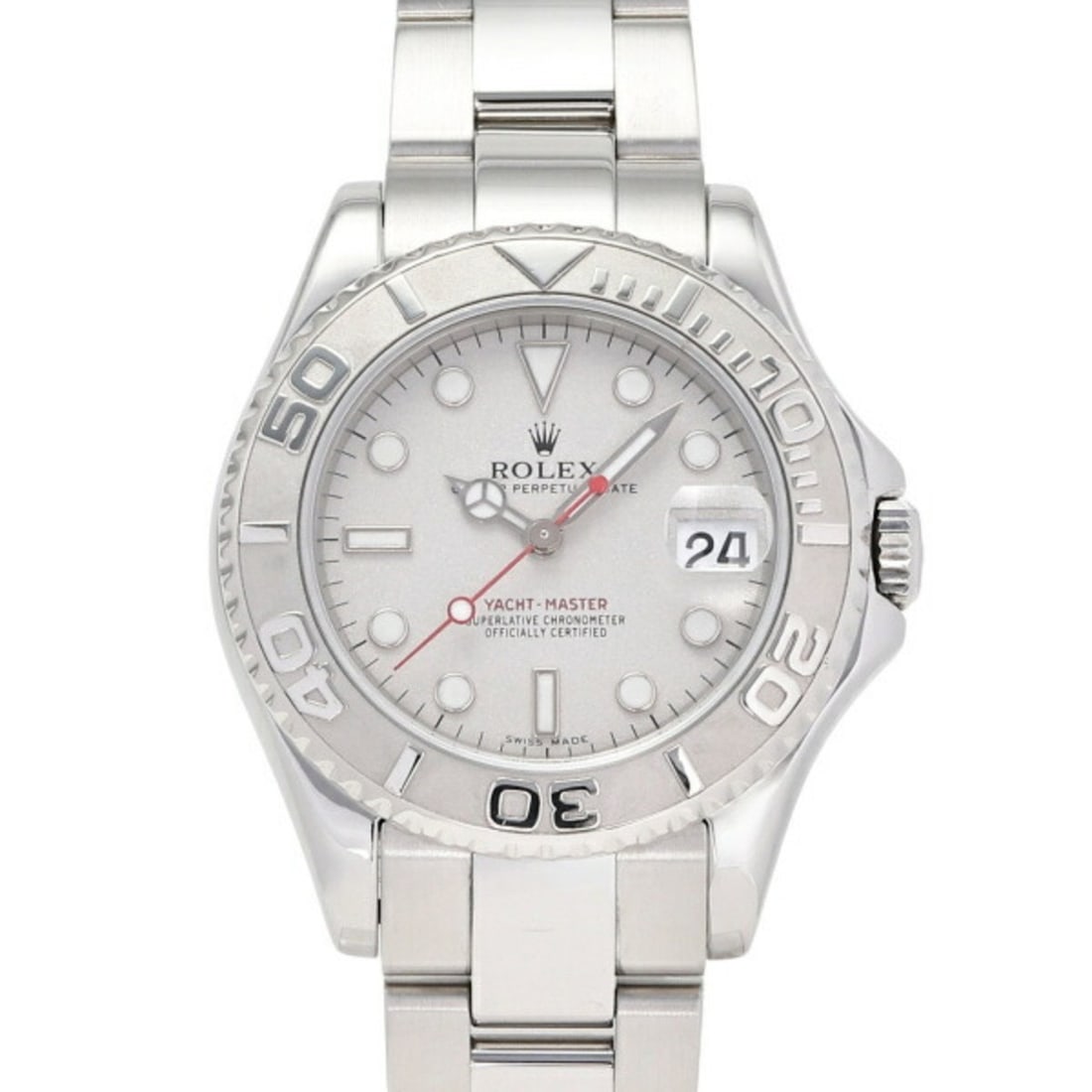 ROLEX Yacht-Master 168622 Rolesium Dial Ladies Watch __: --- Catalog ---Category: SizeWrist Size: 18cm / 7.08''Case Diameter: 34mm / 1.34''Category: DesignType: WristwatchGender: WomenMaterial (Band): Platinum, Stainless steelMaterial (Case): Platinum, Stai