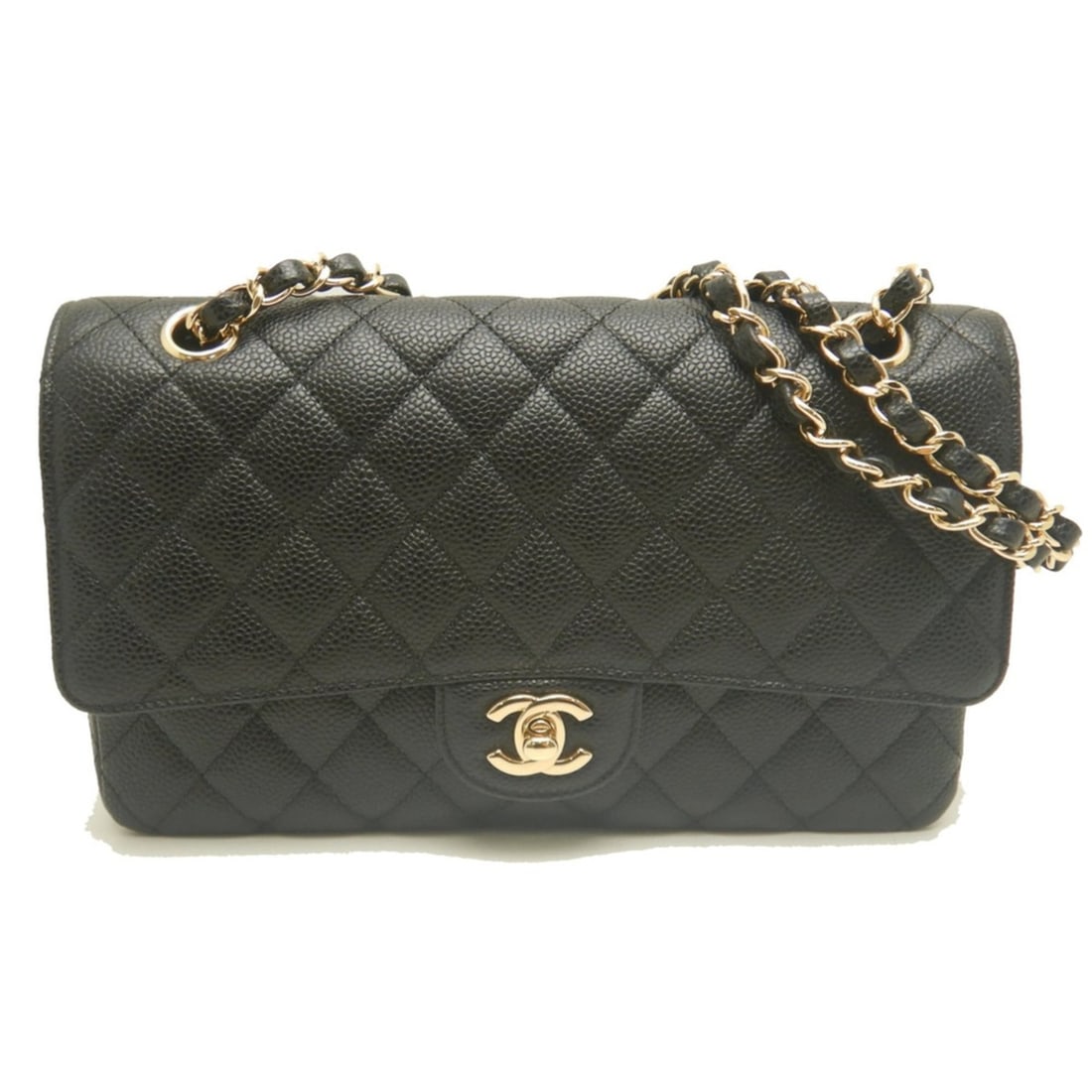 CHANEL Matelassé 25 A01112 Shoulder Bag, Caviar Leather, Black, Women's 254248: --- Catalog ---Category: SizeSize (HxWxD): 15cm x 25cm x 7cm / 5.9'' x 9.84'' x 2.75''Category: DesignType: Shoulder bagColor: BlackGender: WomenMaterial: Grained Calfskin Category: GeneralMPN: A01112