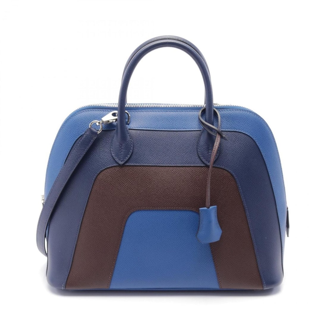 Hermes HERMES Bolide 1923 30 Night Rainbow Handbag Bag Epsom Leather Women's Blue Navy Brown (1 of 10)