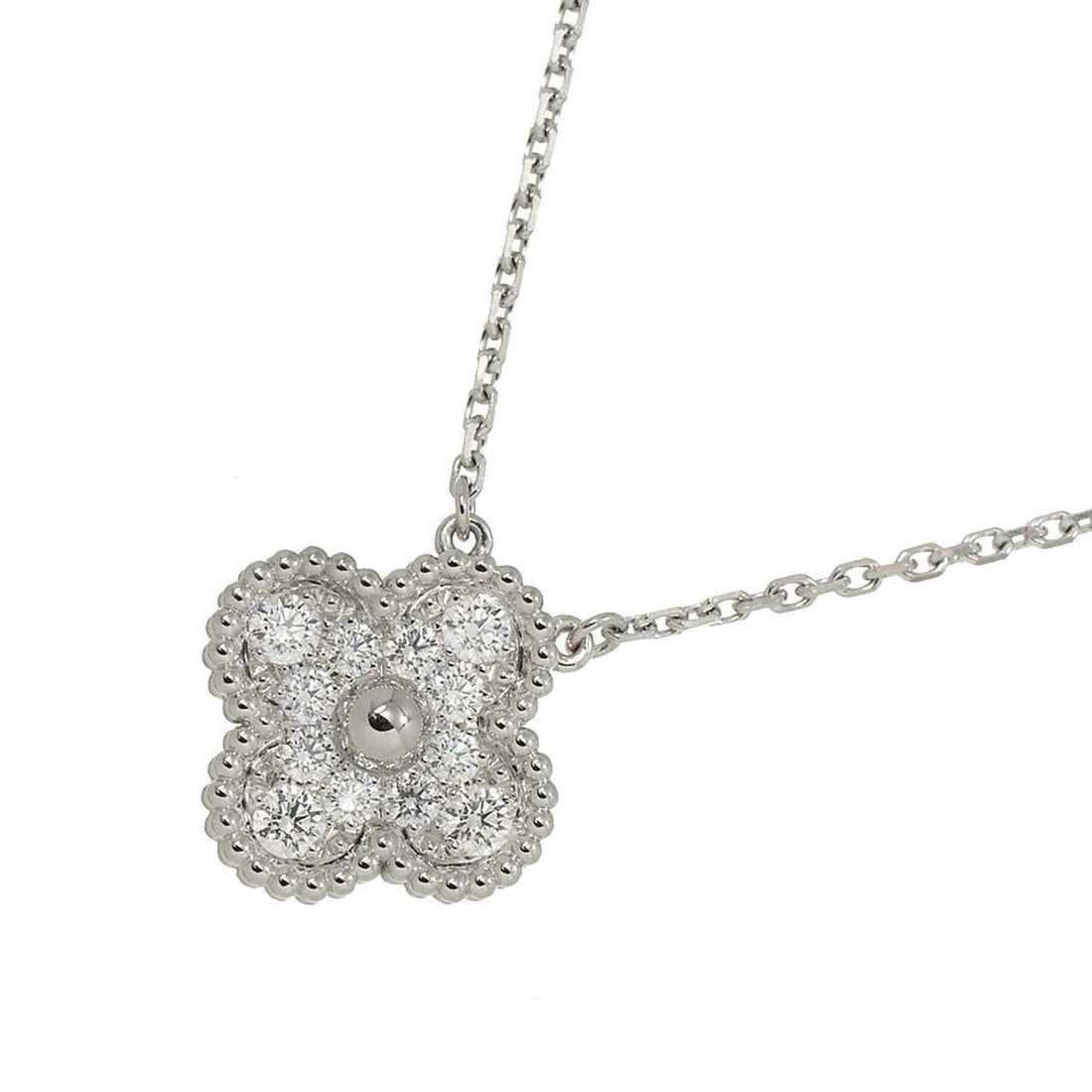 Van Cleef & Arpels Alhambra Diamond Necklace 42cm K18 WG White Gold 750 (1 of 10)