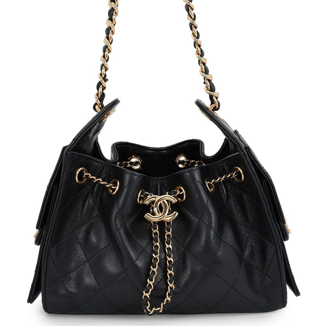 Chanel Chain Shoulder Bag CHANEL25 Mini Coco Mark AS5631 CHANEL Black Handbag Women's (1 of 15)