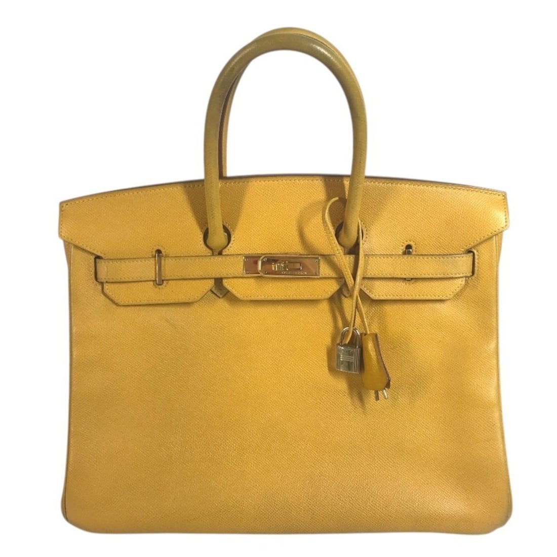 HERMES Birkin 35 Tote Bag Handbag Leather Men's Women's Jaune Yellow: --- Catalog ---Category: SizeSize (HxWxD): 27.5cm x 34.5cm x 17.5cm / 10.82'' x 13.58'' x 6.88''Category: DesignType: Handbag, Tote bagColor: Jaune, YellowGender: Men,WomenMaterial: Leather Category: