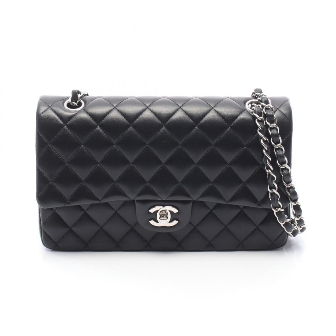 Chanel Matelassé Double Flap Shoulder Bag/Handbag, Lambskin Leather, Women's, Black: --- Catalog ---Category: SizeSize (HxWxD): 16cm x 25cm x 6.5cm / 6.29'' x 9.84'' x 2.55''Category: DesignType: Handbag, Shoulder bagColor: BlackGender: WomenMaterial: Leather Hardware Color: