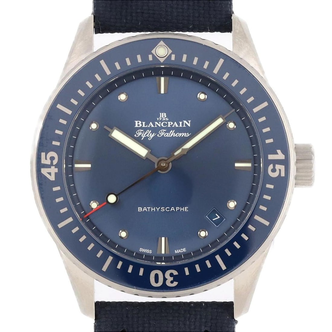 Blancpain Fifty Fathoms Bathyscaphe 5100-1140-052A SS Wristwatch Automatic: --- Catalog ---Category: SizeCase Diameter: 38mm / 1.5''Category: DesignType: WristwatchGender: MenColor (Dial): BlueMaterial (Case): Stainless steelCategory: GeneralBrand: BlancpainCategory: