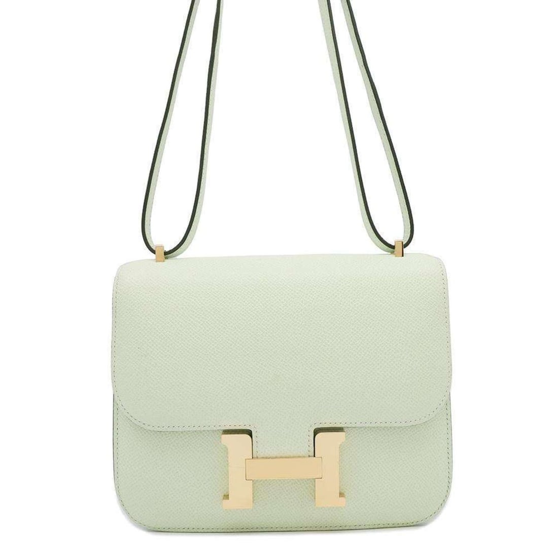 Hermes Mini Constance 3 Miroir Vert Fizz Epson B stamp: --- Catalog ---Category: SizeSize (HxWxD): 15cm x 18.5cm x 5cm / 5.9'' x 7.28'' x 1.96''Category: DesignType: Shoulder bagGender: WomenMaterial: Epsom leather Category: GeneralBrand: Hermes--- Item Li