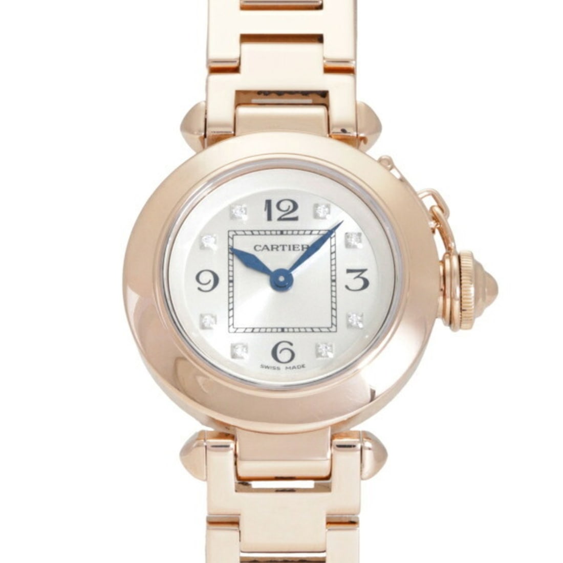 Cartier Miss Pasha WJ124016 Silver Dial Watch for Women __: --- Catalog ---Category: SizeWrist Size: 16.5cm / 6.49''Case Diameter: 27mm / 1.06''Category: DesignType: WristwatchGender: WomenColor (Dial): SilverMaterial (Band): Pink goldMaterial (Case): Pink gol