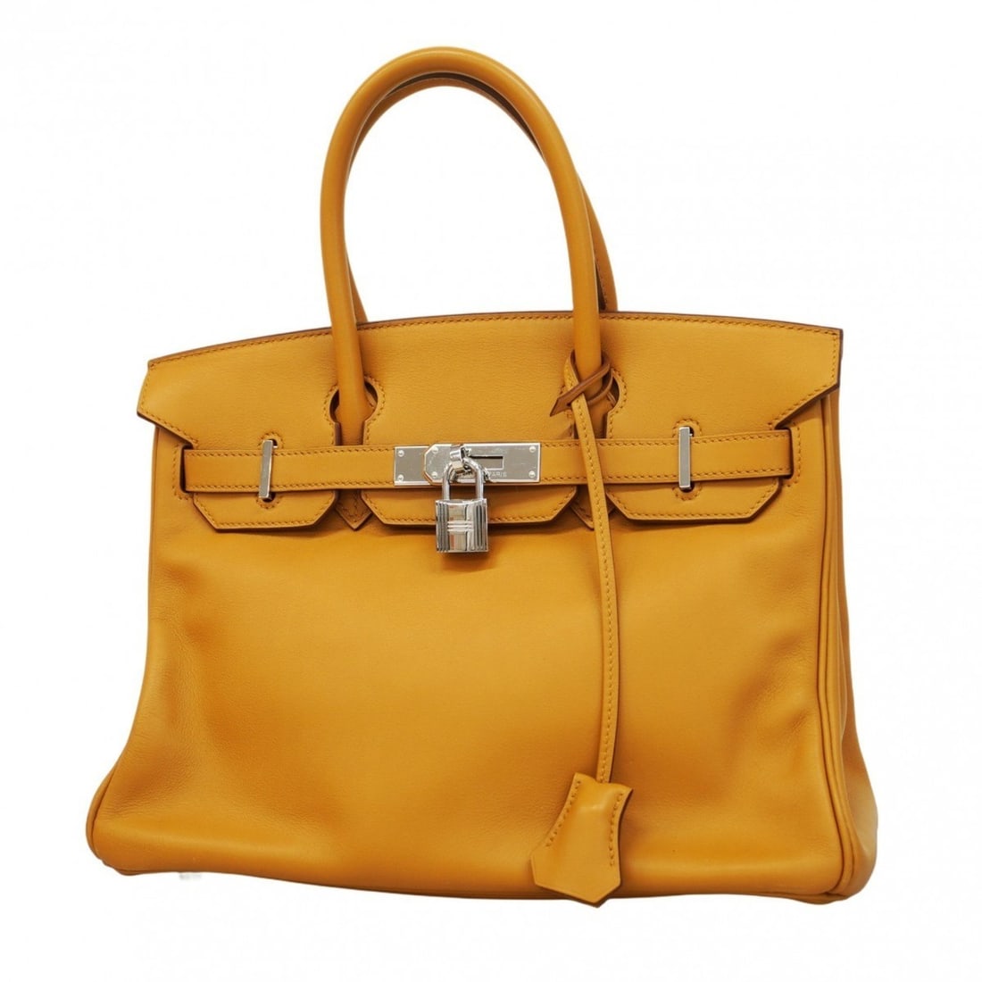 Hermes handbag Birkin 30 Swift Paille ?M engraved ladies: --- Catalog ---Category: SizeSize (HxWxD): 25cm x 29.5cm x 15cm / 9.84'' x 11.61'' x 5.9''Category: DesignType: HandbagGender: WomenMaterial: Swift leather Hardware Color: SilverCategory: GeneralBrand