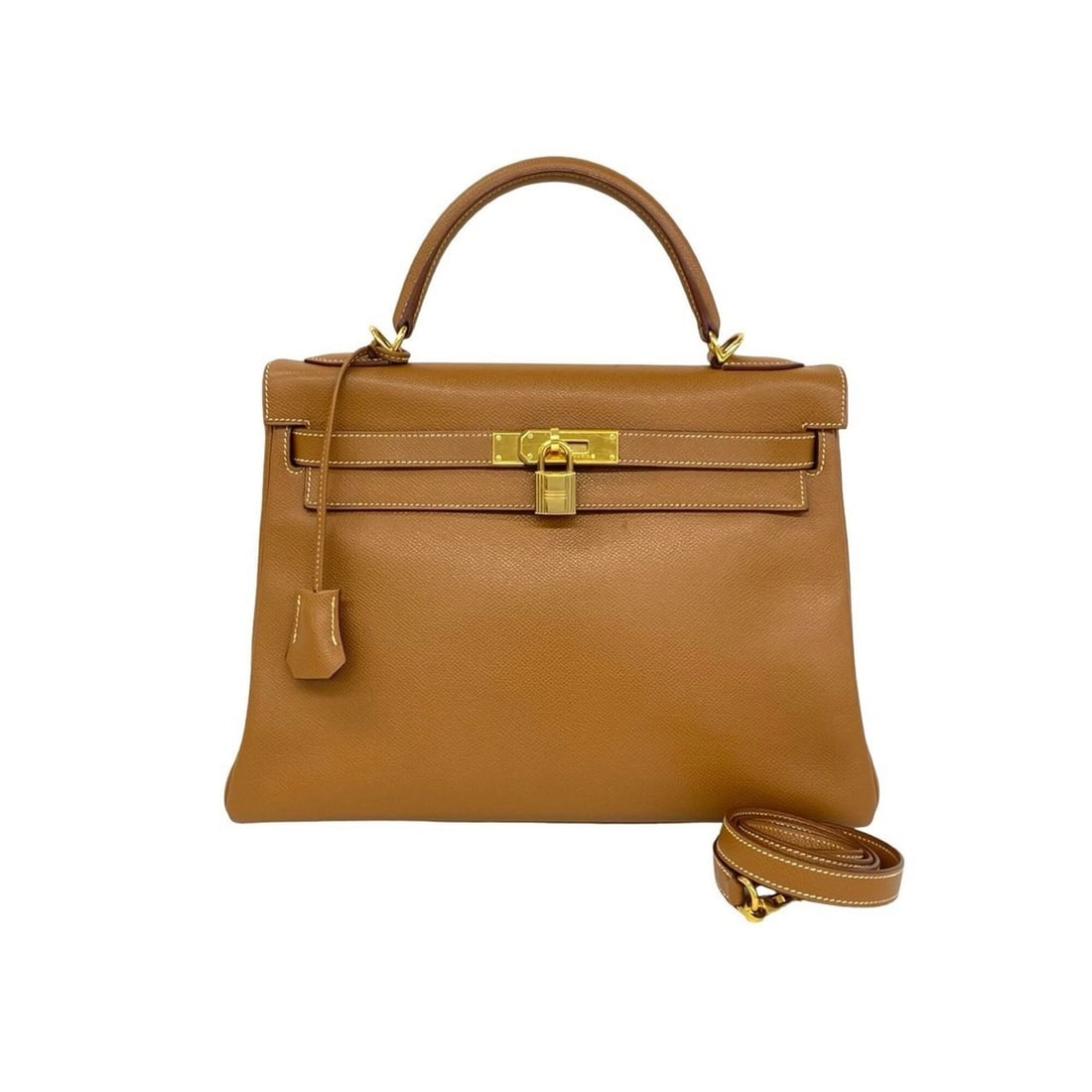 HERMES Kelly 32 Courchevel Leather 2-way Handbag/Shoulder Bag Gold Brown 74821: --- Catalog ---Category: SizeSize (HxWxD): 23cm x 31.5cm x 10cm / 9.05'' x 12.4'' x 3.93''Category: DesignType: Handbag, Shoulder bagColor: BrownGender: WomenMaterial: Courchevel leather Category: Gen