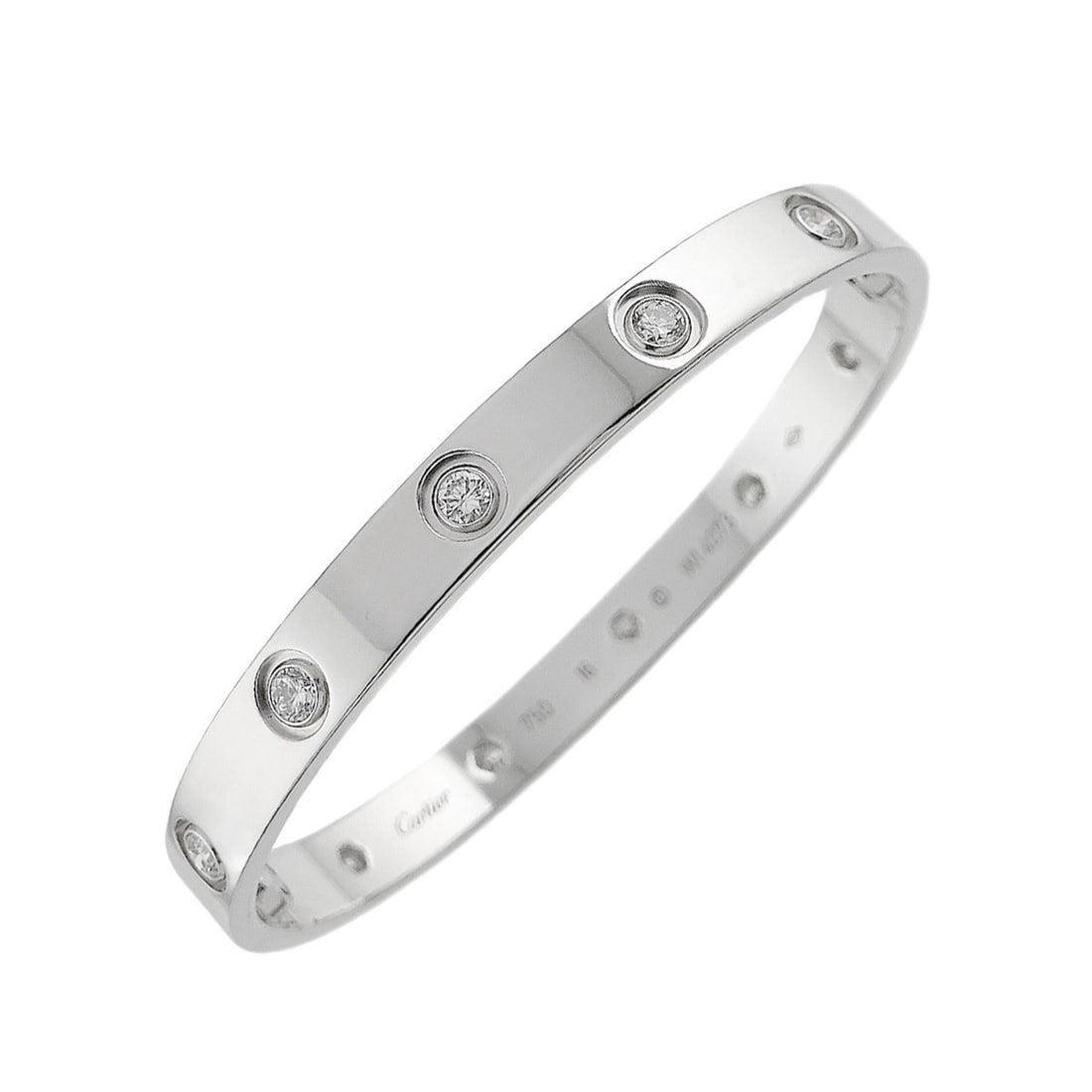 Cartier Love Bracelet Full Diamond #16 K18 WG White Gold 750 Bangle: --- Catalog ---Category: SizeLength: 15cm / 5.9''Category: DesignType: Charm braceletStone: DiamondGender: WomenMaterial: White gold (18K)Category: GeneralBrand: Cartier--- Item List ---Section: Condi