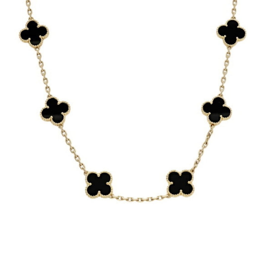 Van Cleef & Arpels Alhambra 10 motifs K18YG yellow gold necklace: --- Catalog ---Category: SizeWeight: 24.2g / 0.85oz.Pendant Size: 15mm x 15mm / 0.59'' x 0.59''Neck Circumference: 42 cm / 16.53''Category: DesignGender: WomenMaterial: Yellow gold (18K)Necklace Type: