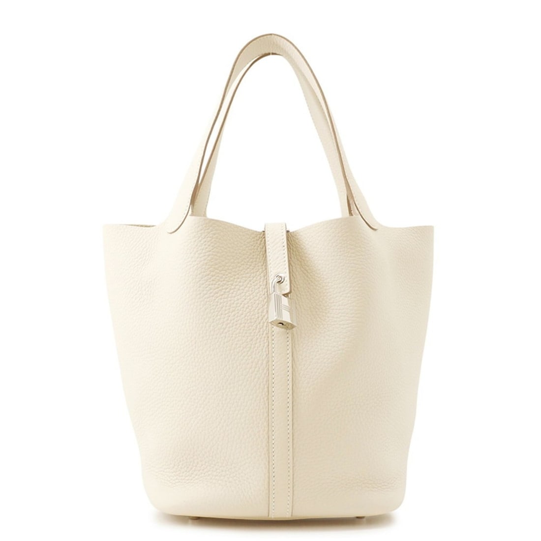 Hermes Picotin Lock MM Handbag, Craie Taurillon Clemence Leather, K Stamp, HERMES Tote Bag, Lock,: --- Catalog ---Category: SizeWeight: 640g / 1.41lb.Size (HxWxD): 22cm x 22cm x 17cm / 8.66'' x 8.66'' x 6.69''Category: DesignType: Handbag, Tote bagGender: WomenMaterial: Taurillon clemence leather H