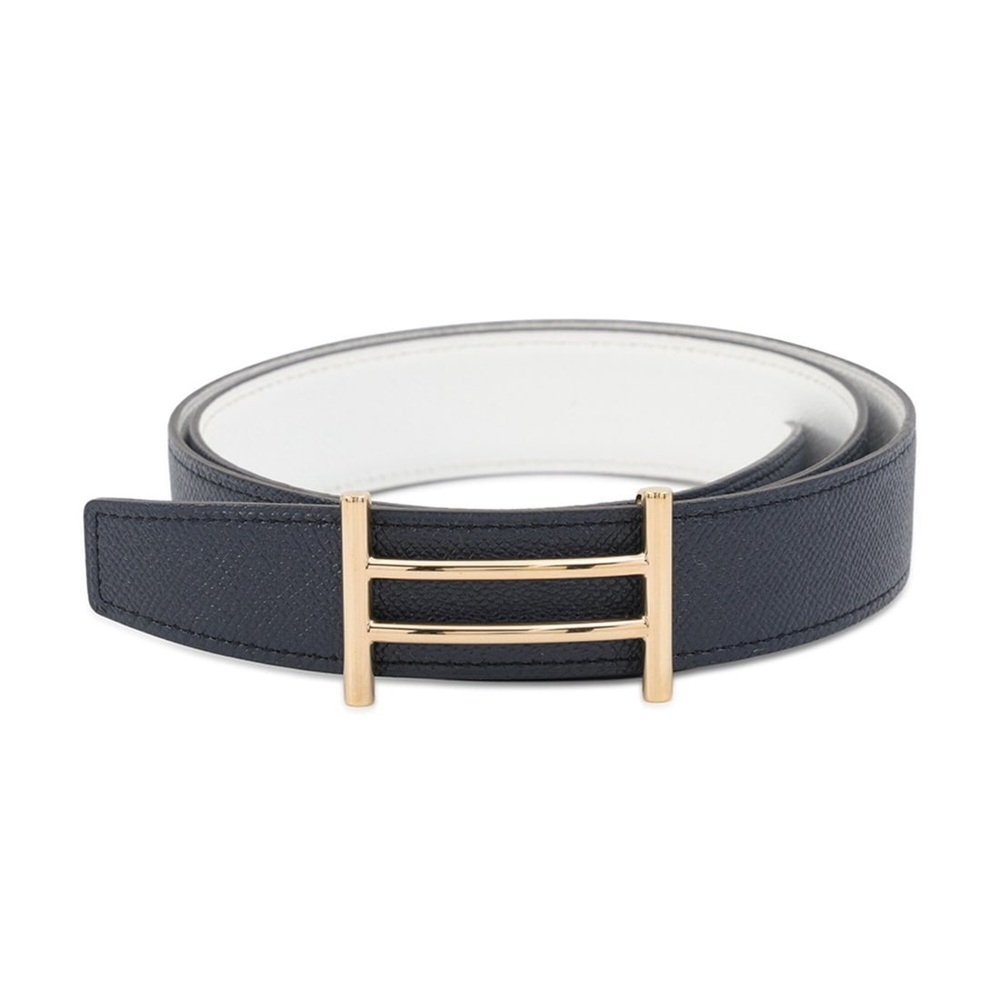 Hermes belt, Rider Caban, white Epsom leather, C stamp, size 90, HERMES men's: --- Catalog ---Category: SizeWidth: 3.2cm / 1.25''Length: 88cm - 93cm / 34.64'' - 36.61''Buckle Size: 4cm x 6cm / 1.57'' x 2.36''Category: DesignType: Standard beltColor: WhiteGender: MenLeather/Fur T