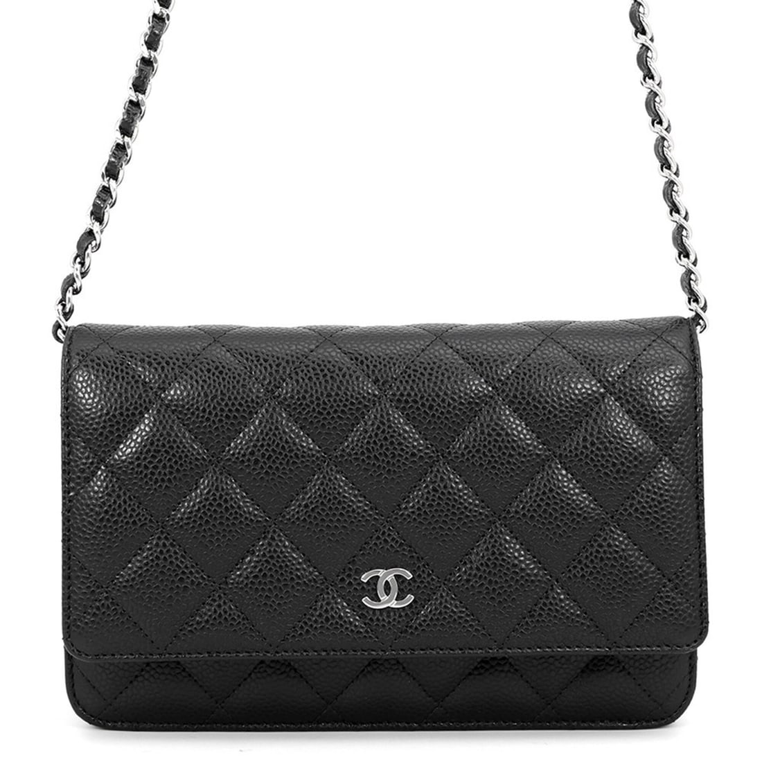 Chanel Chain Wallet Classic Matelassé Coco Mark Caviar Skin AP0250 CHANEL Black WALLET (1 of 15)