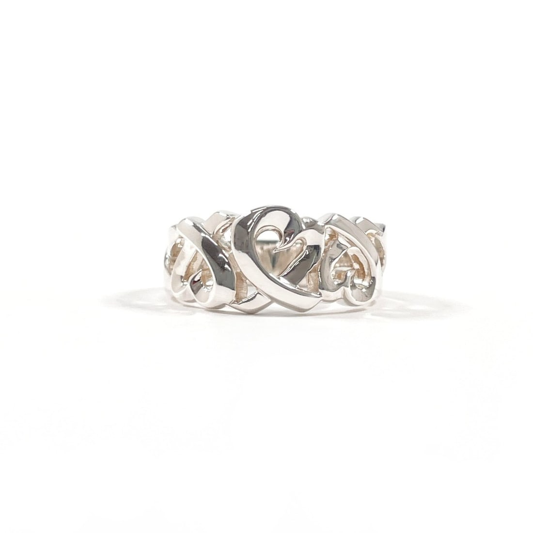 TIFFANY&Co. Tiffany Triple Loving Heart Paloma Picasso Ring, Sterling Silver 925, Size 11, Silver,: --- Catalog ---Category: SizeJP Size: 11US Size: 6Category: DesignType: Band ringColor: SilverGender: WomenMaterial: Silver 925Category: GeneralBrand: Tiffany--- Item List ---Section: ConditionRanking