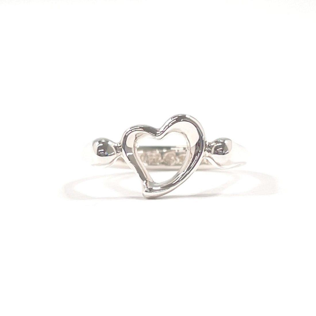 TIFFANY&Co. Tiffany Open Heart Elsa Peretti Ring, Sterling Silver 925, Size 11, Silver, Women's: --- Catalog ---Category: SizeJP Size: 11US Size: 6Category: DesignType: Band ringColor: SilverGender: WomenMaterial: Silver 925Category: GeneralBrand: TiffanyCountry of Origin: Spain--- Item List ---S
