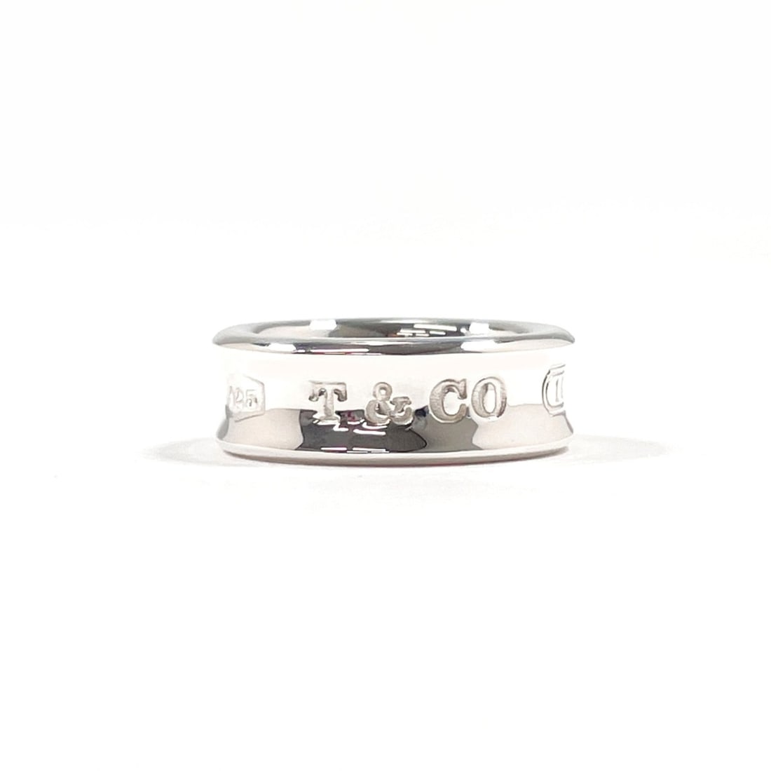 TIFFANY&Co. Tiffany 1837 Medium Ring, Sterling Silver 925, Size 9, Silver, Women's (1 of 18)