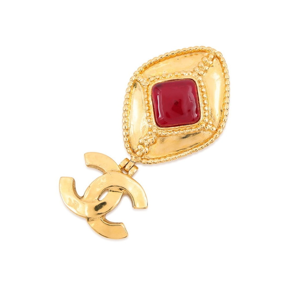 Chanel brooch, Coco Mark, metal, Gripoix, colored stone, CHANEL, CHANEL BROACH (1 of 13)