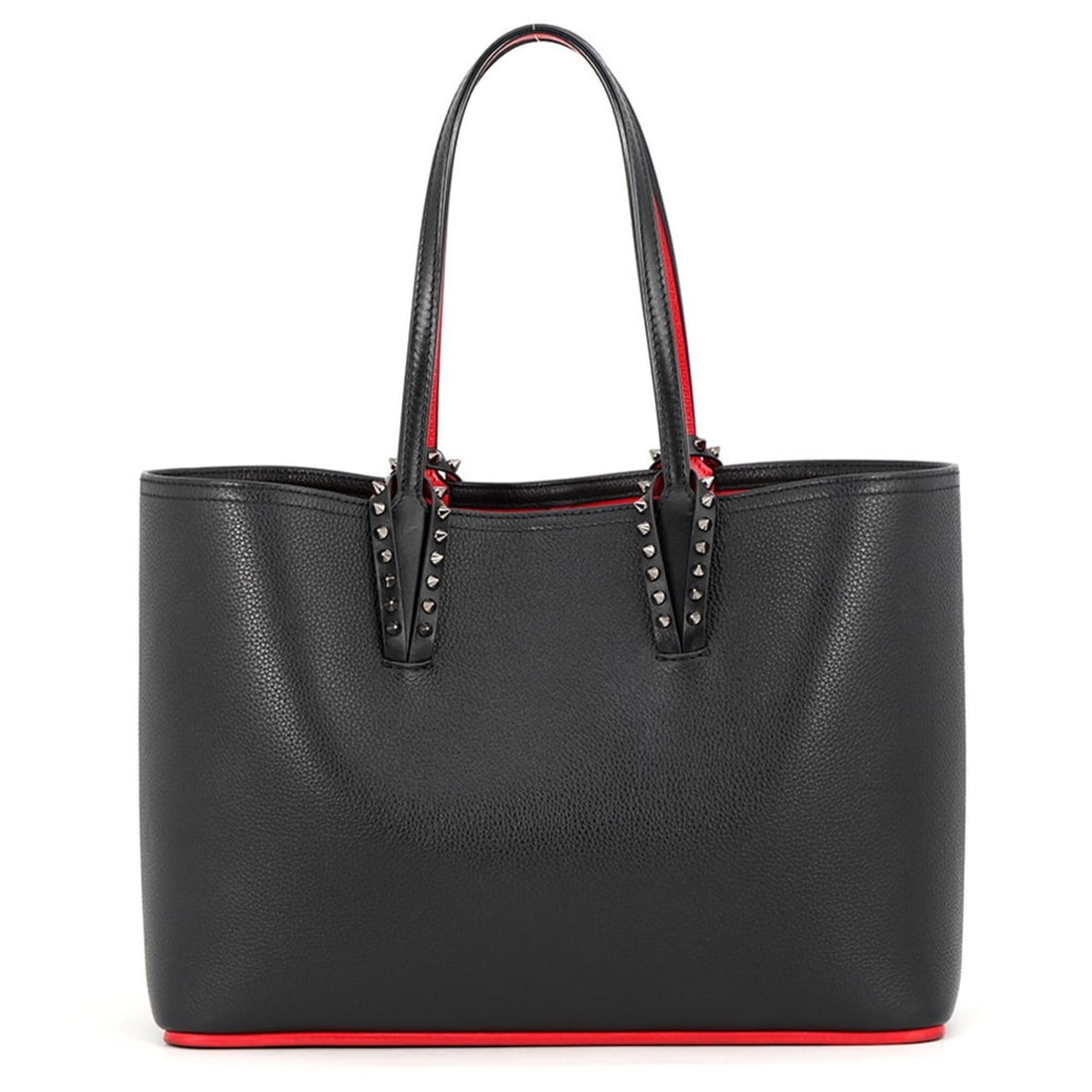Christian Louboutin CABATA Small Tote Bag with Spike Studs, Calf Leather, 3205219, Black; Handbag;: --- Catalog ---Category: SizeWeight: 870g / 1.91lb.Size (HxWxD): 24.5cm x 40cm x 12cm / 9.64'' x 15.74'' x 4.72''Category: DesignType: Handbag, Tote bagColor: BlackGender: WomenMaterial: Leather Leath