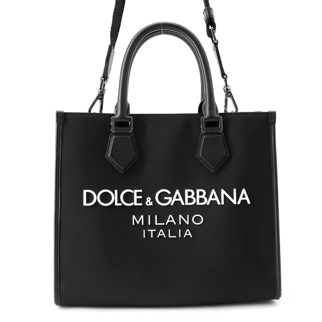 Dolce & Gabbana Nylon Tote Bag BM2012AG182 DOLCE&GABBANA 2-way Shoulder Black Handbag: --- Catalog ---Category: SizeWeight: 880g / 1.94lb.Size (HxWxD): 26cm x 30.5cm x 11.5cm / 10.23'' x 12'' x 4.52''Strap Length: 84.5cm - 138cm / 33.26'' - 54.33''Category: DesignType: Handbag, Tote bag