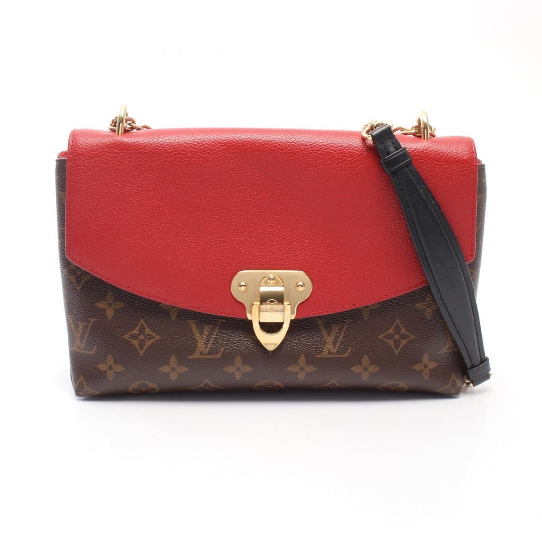 Louis Vuitton Saint Placido Shoulder Bag/Handbag, Coated Canvas and Leather, Monogram Pattern,: --- Catalog ---Category: SizeSize (HxWxD): 17.5cm x 24.5cm x 7cm / 6.88'' x 9.64'' x 2.75''Category: DesignType: Handbag, Shoulder bagColor: Brown, Cerise, Red colorGender: WomenMaterial: Coated canva