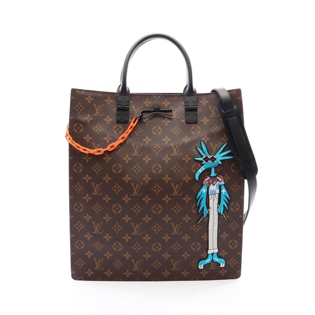 Louis Vuitton Sac Plat LV Friend Virgil Abloh 2-Way Tote Bag Handbag Coated Canvas Leather Monogram: --- Catalog ---Category: SizeSize (HxWxD): 39.5cm x 35.5cm x 8cm / 15.55'' x 13.97'' x 3.14''Category: DesignType: Handbag, Tote bagColor: Black, Brown, Multi-colorGender: MenMaterial: Coated canvas ,