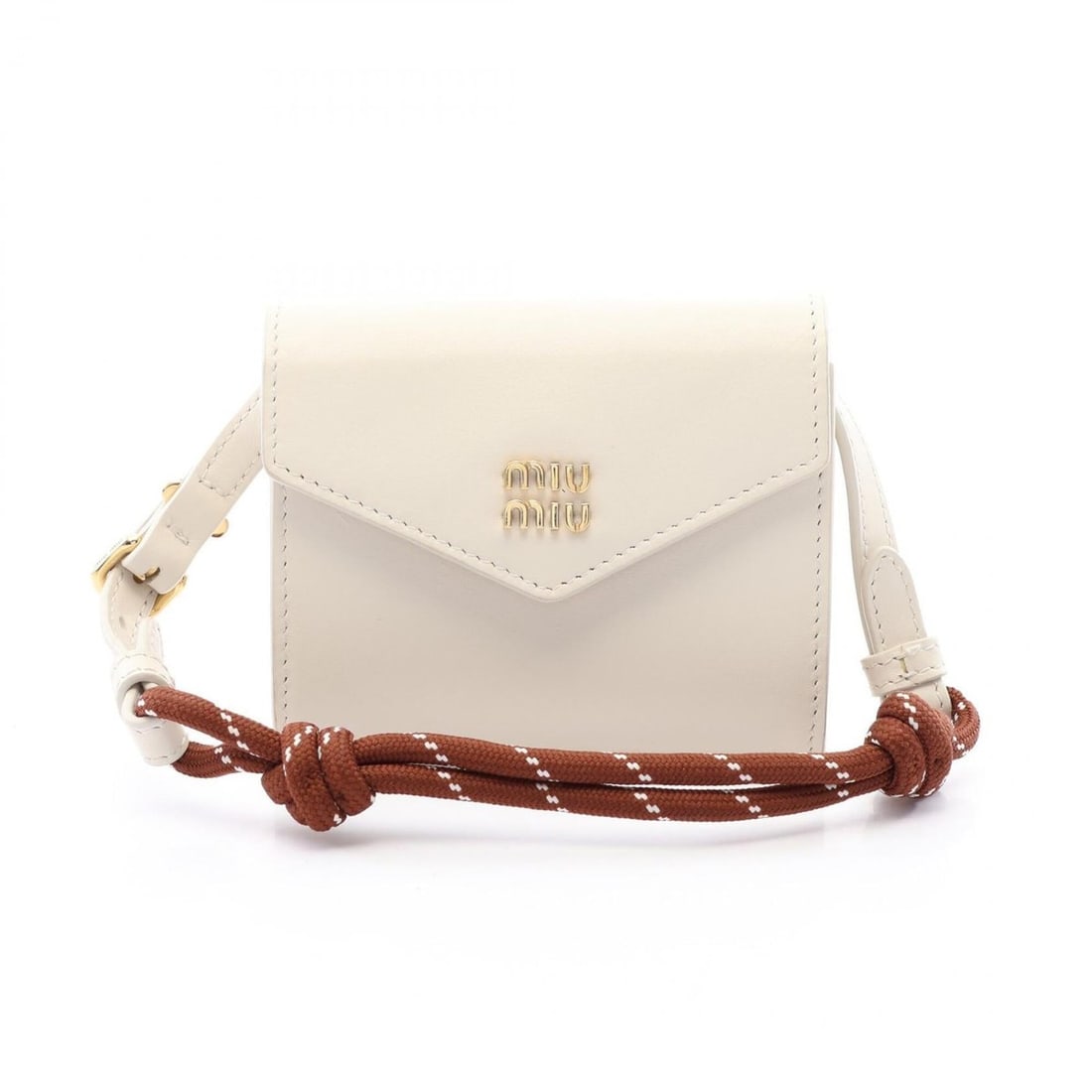 Miu Miu Miu business card holder/card case/wallet/coin purse/wallet, leather, women's, white, 5MT024: --- Catalog ---Category: SizeSize (HxWxD): 9cm x 10.5cm x 2cm / 3.54'' x 4.13'' x 0.78''Category: DesignType: Coin purse/coin caseColor: WhiteGender: WomenMaterial: Leather Category: GeneralMPN: 5MT02