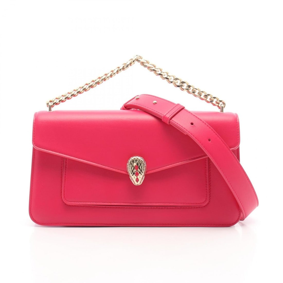 Bulgari BVLGARI Serpenti Forever 2-Way Handbag, Leather, Women's, Pink (1 of 12)