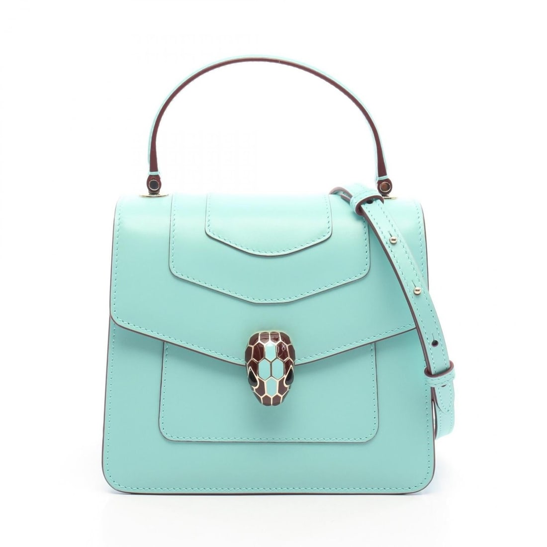 Bulgari BVLGARI Serpenti Forever 2-Way Handbag, Calf Leather, Women's, Blue (1 of 13)