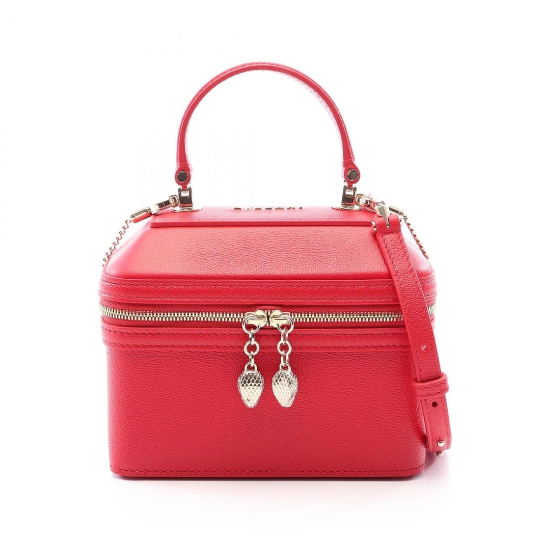 Bulgari BVLGARI Serpenti Jewelry Box 2-Way Handbag Leather Women's Red: --- Catalog ---Category: SizeSize (HxWxD): 13cm x 16cm x 9cm / 5.11'' x 6.29'' x 3.54''Category: DesignType: Jewelry chestColor: Red colorMaterial: LeatherCategory: GeneralBrand: Bvlgari--- Item List 