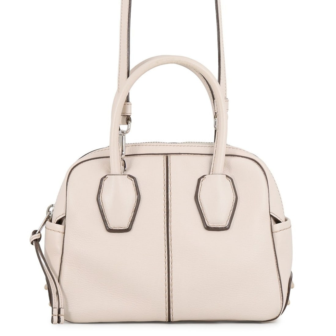 Tod's Mikey Mini Bowler Leather Handbag, 2-way, Women's Handbag: --- Catalog ---Category: SizeSize (HxWxD): 21cm x 25cm x 15cm / 8.26'' x 9.84'' x 5.9''Category: DesignType: HandbagColor: IvoryGender: WomenMaterial: Leather Category: GeneralBrand: Tod'sCountry of O