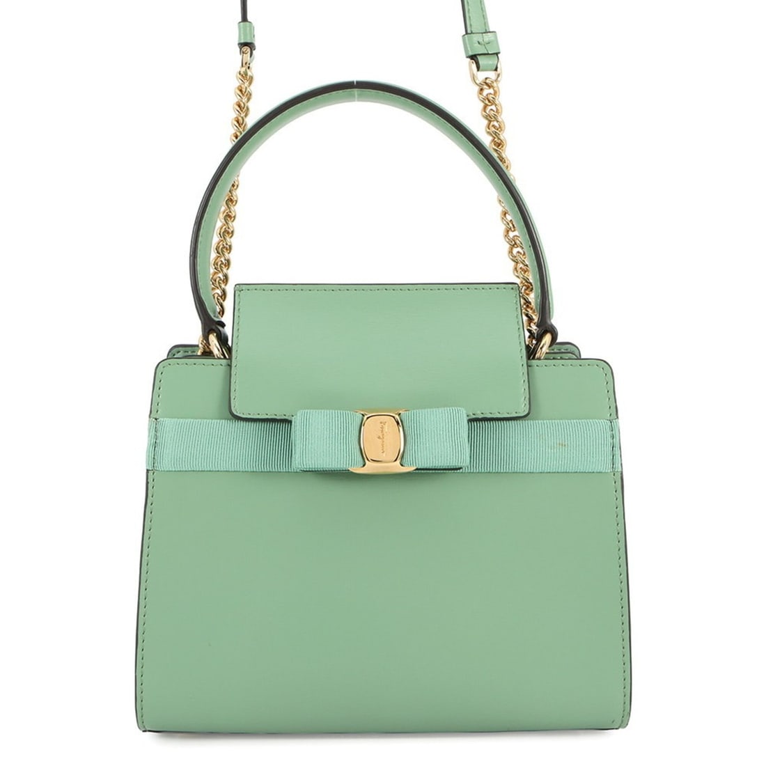 Salvatore Ferragamo Ferragamo Shoulder Bag Vara Ribbon Leather 21I282 2-way Handbag Women's: --- Catalog ---Category: SizeSize (HxWxD): 15.5cm x 19.5cm x 9cm / 6.1'' x 7.67'' x 3.54''Category: DesignType: Shoulder bagColor: Light greenGender: WomenMaterial: Leather Category: GeneralBrand: Sal