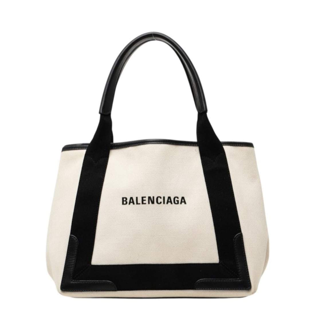 Balenciaga Navy Cabas Tote Bag Handbag 339933 AQ38N Ivory Black Canvas Leather Women's BALENCIAGA: --- Catalog ---Category: SizeSize (HxWxD): 23cm x 29cm x 17cm / 9.05'' x 11.41'' x 6.69''Category: DesignType: Handbag, Tote bagColor: Black, IvoryGender: WomenMaterial: Canvas , Leather Category: Gen
