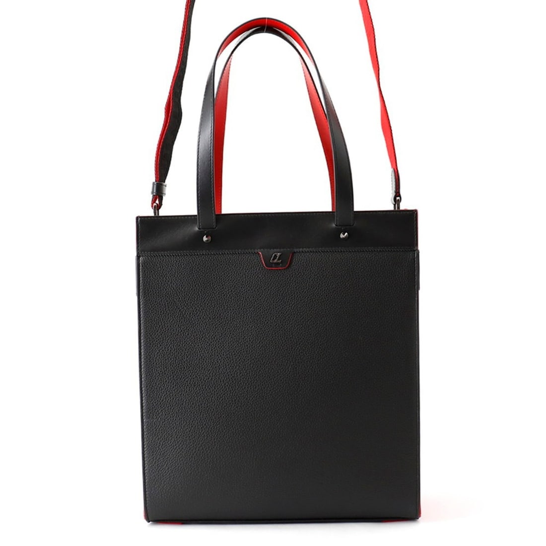 Christian Louboutin Ruistote Studded Tote Bag 1225141 2-way Shoulder Black Handbag: --- Catalog ---Category: SizeSize (HxWxD): 35.5cm x 31.5cm x 10cm / 13.97'' x 12.4'' x 3.93''Category: DesignType: Tote bagColor: Black, Red colorGender: WomenMaterial: Leather Category: GeneralBrand: