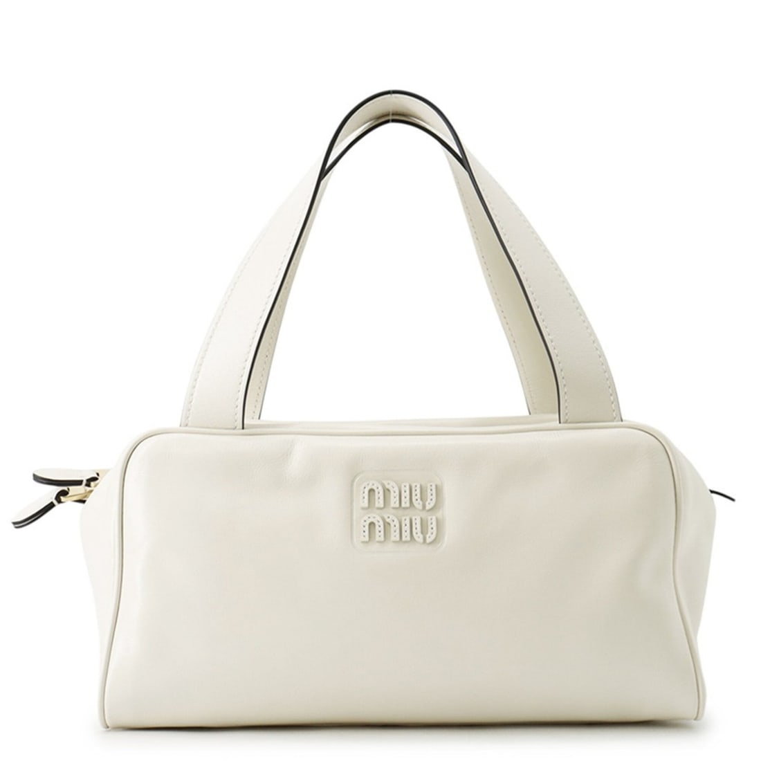 Miu Miu Miu Bowling Leather Handbag 5BB182 White (1 of 13)