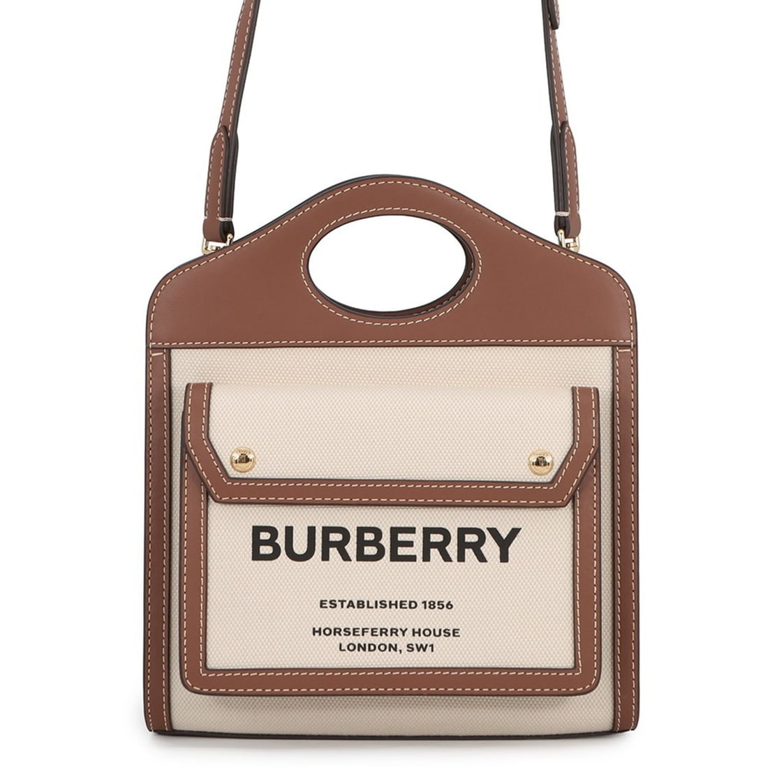 Burberry Mini Pocket Bag Canvas Leather 8031746 BURBERRY 2-way Handbag for Women: --- Catalog ---Category: SizeWeight: 520g / 1.14lb.Size (HxWxD): 18.5cm x 23cm x 7cm / 7.28'' x 9.05'' x 2.75''Strap Length: 107.5cm - 117.5cm / 42.32'' - 46.25''Category: DesignType: HandbagColor: Br