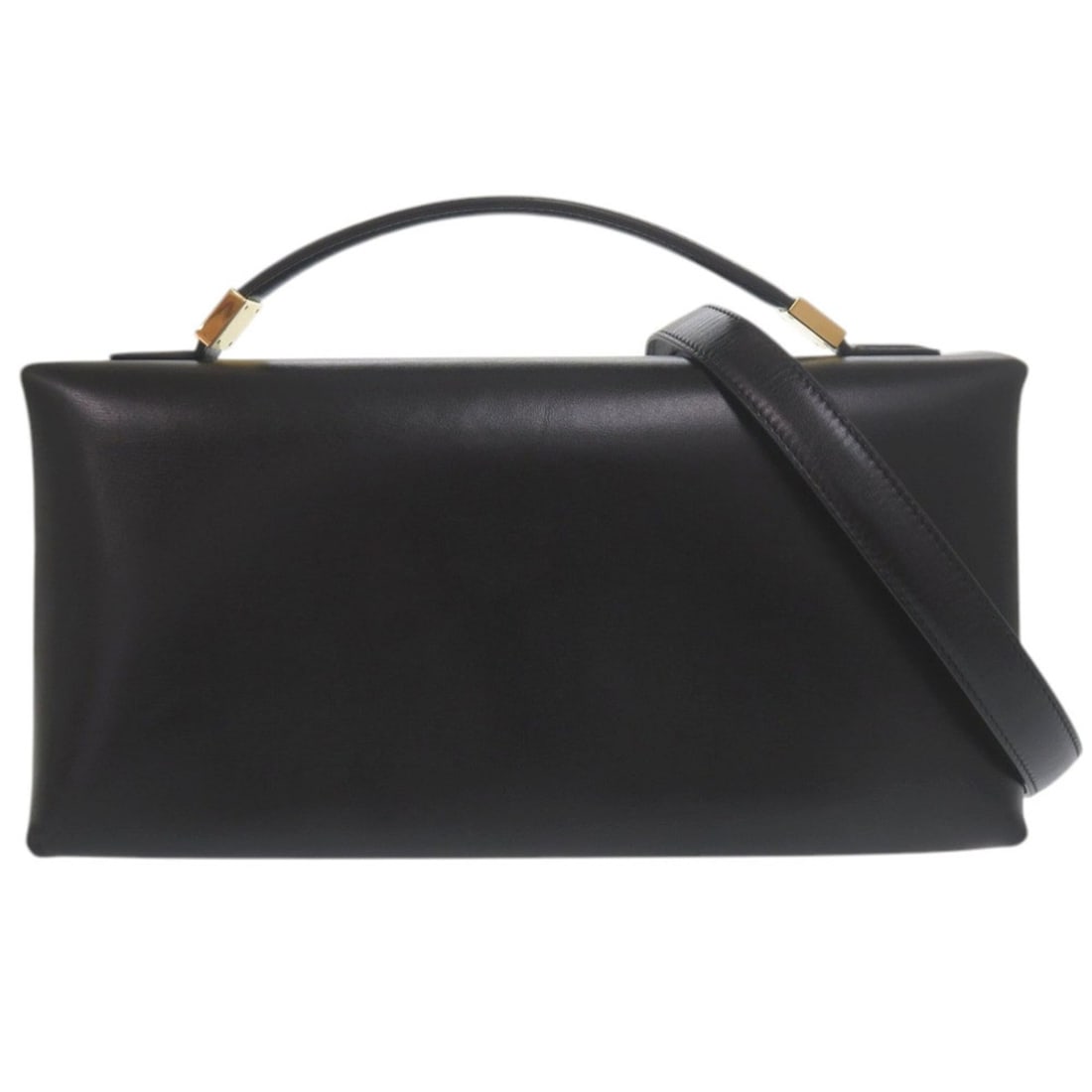 Marni Prisma 2-Way Shoulder Bag BMMP0130U0 Gold Hardware Leather Black Handbag 1461MARNI: --- Catalog ---Category: SizeSize (HxWxD): 15cm x 32cm x 13.5cm / 5.9'' x 12.59'' x 5.31''Handle Length: 24cm / 9.44''Category: DesignType: Handbag, Shoulder bagColor: BlackGender: WomenMaterial: Leat