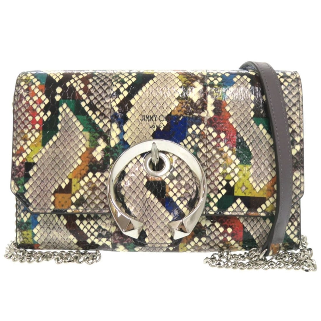 Jimmy Choo Madeline Embossed Patent Leather Multicolor Wallet Chain Shoulder Bag 0937JIMMY CHOO: --- Catalog ---Category: SizeSize (HxWxD): 13cm x 19.5cm x 3cm / 5.11'' x 7.67'' x 1.18''Category: DesignType: Shoulder bagColor: Multi-colorGender: WomenMaterial: Patent leather , Leather Category: G