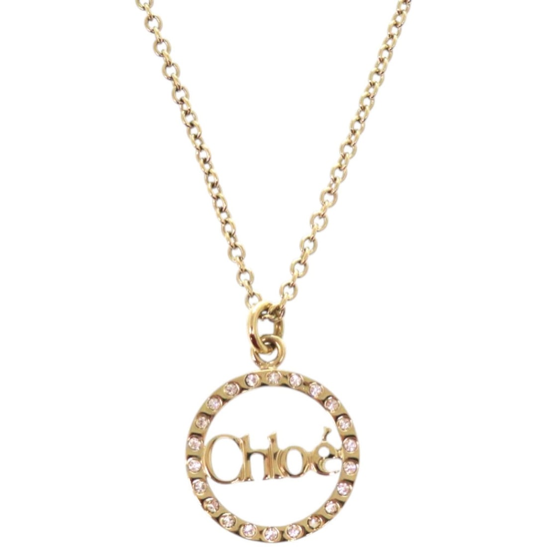 Chloé Chloe Logo Ring 2O0514 AK9 Metal Rhinestone 093 Gold Necklace 0219Chloe: --- Catalog ---Category: SizePendant Size: 16mm x 16mm / 0.62'' x 0.62''Neck Circumference: 41 cm / 16.14''Category: DesignColor: GoldGender: WomenMaterial: Metal, RhinestoneNecklace Type: NecklaceCat