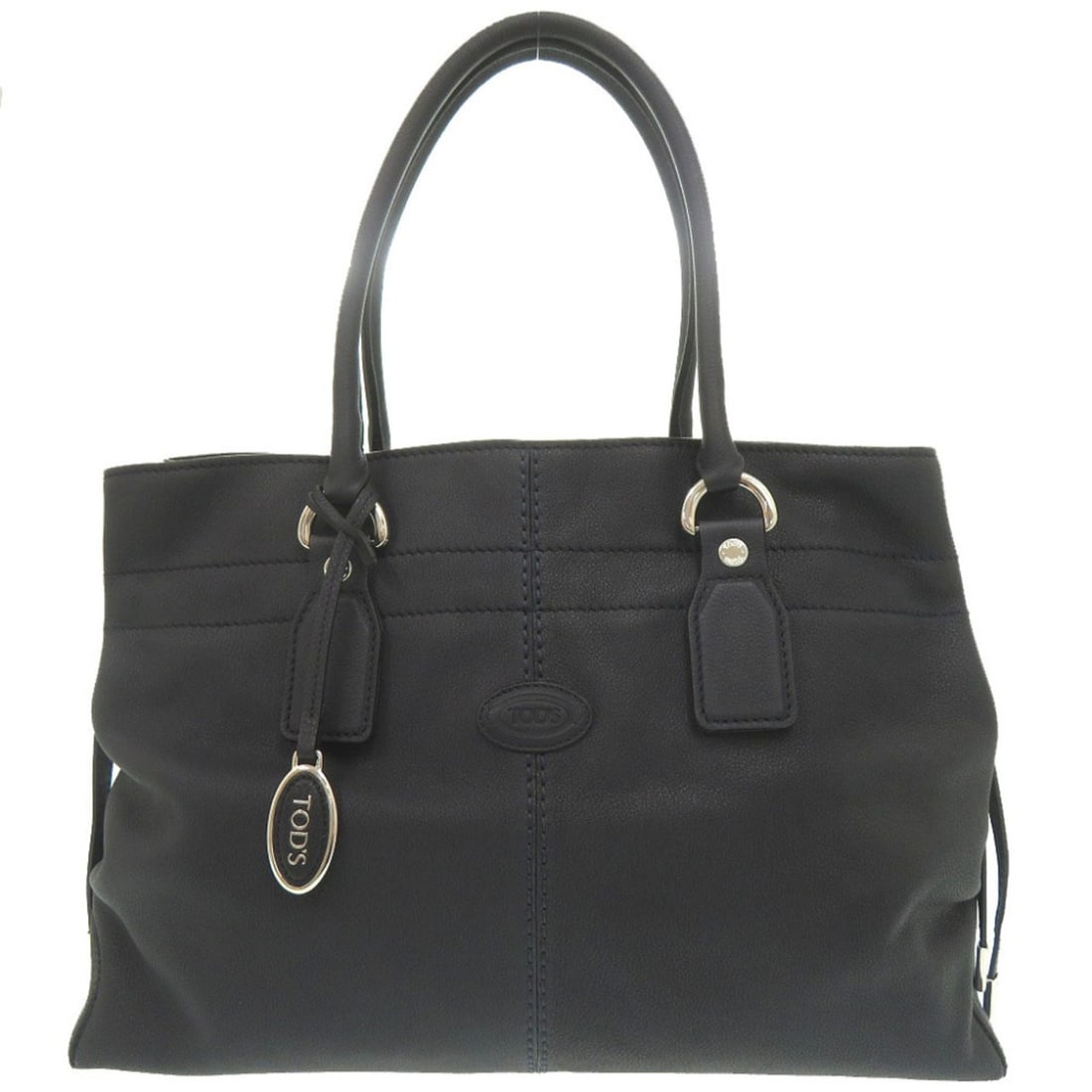 Tod's Logo Leather Navy Tote Bag Handbag 0813TOD’S: --- Catalog ---Category: SizeSize (HxWxD): 28cm x 39cm x 13cm / 11.02'' x 15.35'' x 5.11''Category: DesignType: Handbag, Tote bagColor: NavyGender: WomenMaterial: Leather Category: GeneralBrand: Tod's