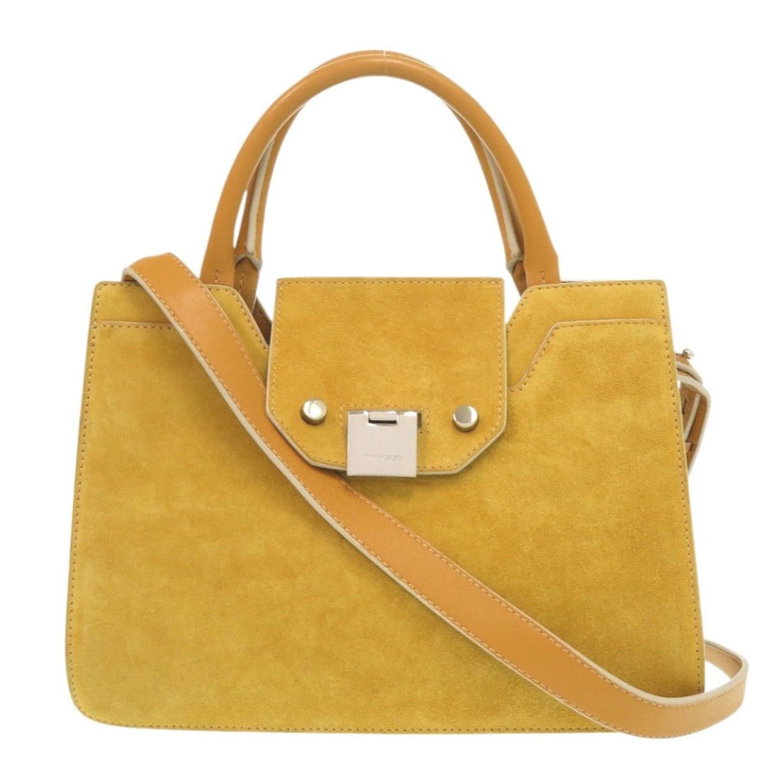 Jimmy Choo Suede Yellow 2-way Handbag Shoulder Bag 0958JIMMY CHOO: --- Catalog ---Category: SizeSize (HxWxD): 20cm x 27cm x 13cm / 7.87'' x 10.62'' x 5.11''Strap Length: 125cm - 135cm / 49.21'' - 53.14''Handle Length: 28cm / 11.02''Category: DesignType: Handbag, Shou
