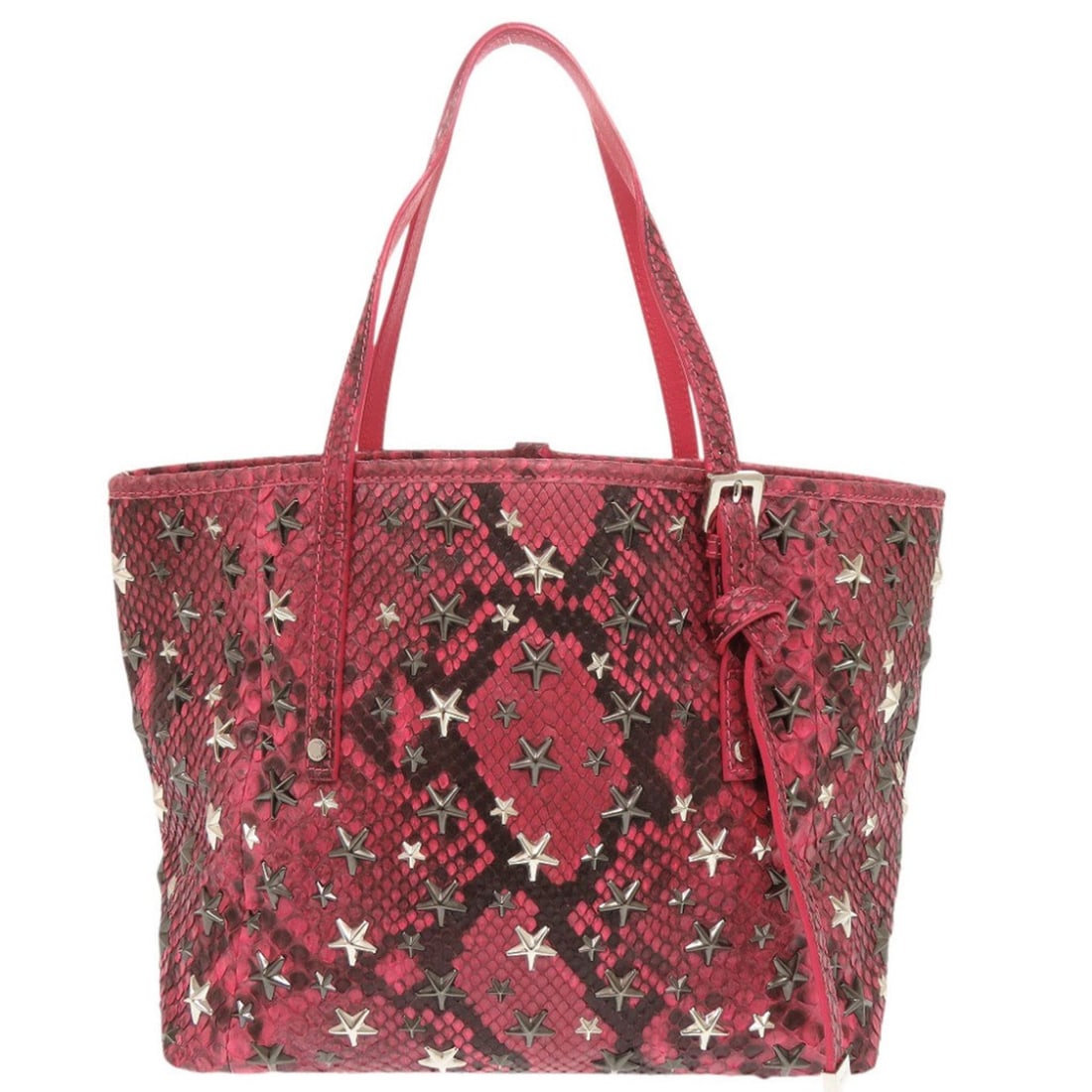 Jimmy Choo Sasha Star Studded Embossed Leather Pink Tote Bag 0402: --- Catalog ---Category: SizeSize (HxWxD): 21cm x 32.5cm x 15cm / 8.26'' x 12.79'' x 5.9''Handle Length: 41cm / 16.14''Category: DesignType: Tote bagColor: PinkGender: WomenMaterial: Leather Leather/F