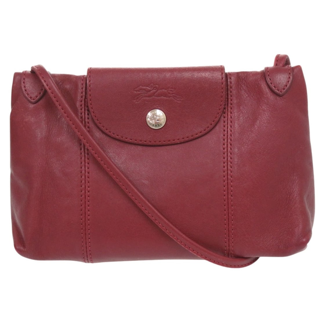 Longchamp Le Pliage Leather Shoulder Bag, Bordeaux, 0518: --- Catalog ---Category: SizeSize (HxWxD): 13cm x 20cm x 7cm / 5.11'' x 7.87'' x 2.75''Strap Length: 132cm / 51.96''Category: DesignType: Shoulder bagColor: BordeauxGender: WomenClosure: ZipperMateria