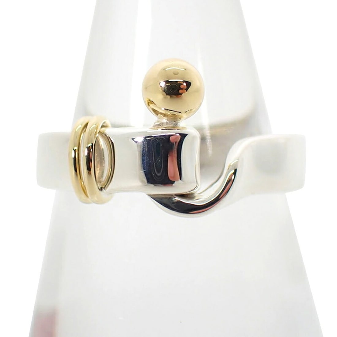 TIFFANY & Co. 925 750YG Hook Ring, Size 10: --- Catalog ---Category: SizeUS Size: 5.5Brand Size: 50Category: DesignType: Band ringGender: WomenMaterial: Sterling silver 925, Yellow gold (18K)Category: GeneralBrand: Tiffany--- Item List ---Secti