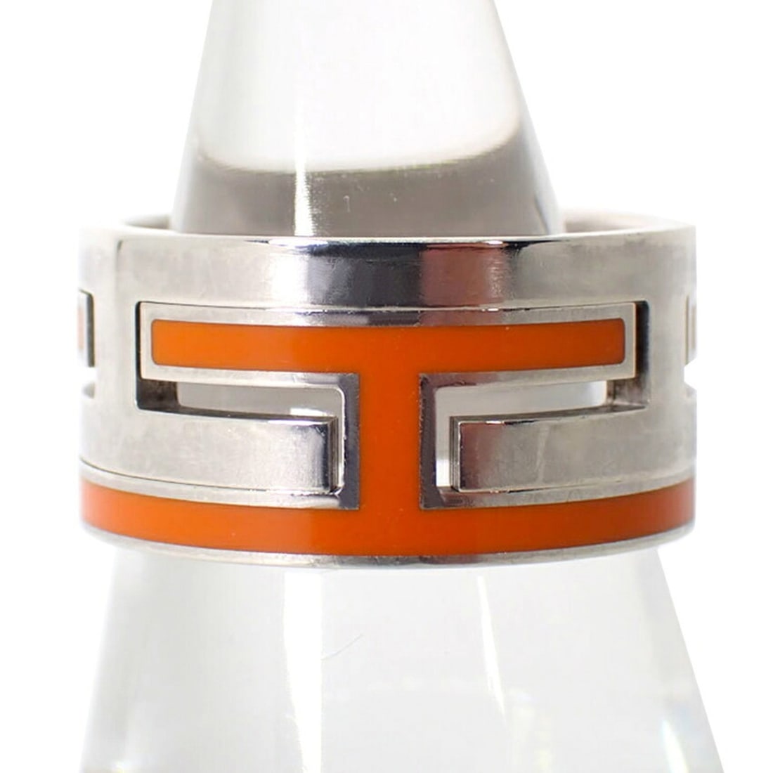 HERMES 925 Cage H Orange Ring, Size 12: --- Catalog ---Category: SizeUS Size: 6.5Brand Size: 52Category: DesignType: Band ringGender: WomenMaterial: Sterling silver 925Category: GeneralBrand: Hermes--- Item List ---Section: ConditionRanking