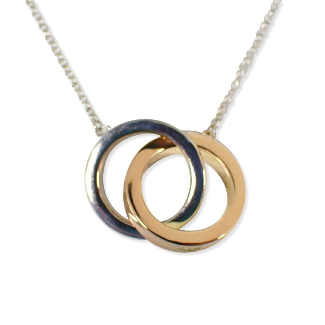 TIFFANY & Co. 925 750PG 1837 Interlocking Circle Necklace: --- Catalog ---Category: SizePendant Size: 14.3mm / 0.56''Neck Circumference: 42 cm / 16.53''Category: DesignGender: WomenMaterial: Pink gold (18K), Sterling silver 925Necklace Type: NecklaceCategory:
